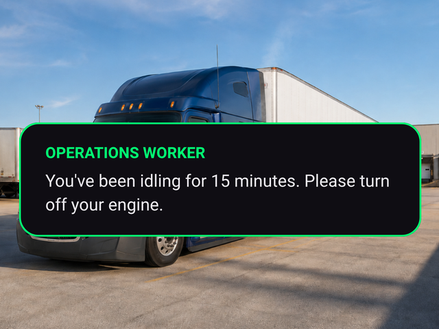 ops related message to driver about idling