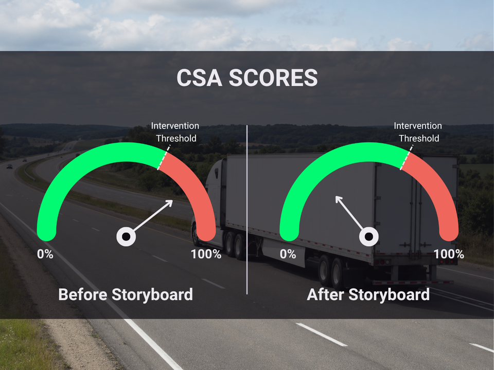 CSA Score gauges to show a higher score before Storyboard vs after